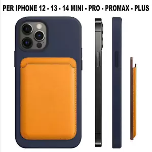 Portafoglio MagSafe per iPhone 12 13 14 15 16 Pro Max pelle porta carte credito - Foto 1 di 23