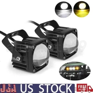 2x LED Work Light Bar 8D Cube Pods Driving Fog/Spot Lamp Offroad Yellow+White US - Picture 1 of 12