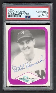 1975 Dutch Leonard Signed Autograph PSA/DNA #28 Great Plains Greats Card d.1983 - Picture 1 of 2