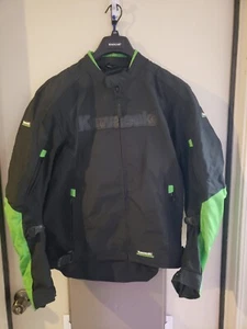 Kawasaki Riding Jacket Med Black/green Vault Armor Water Resistant Padded Mens - Bild 1 von 7