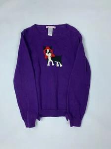 Janie & Jack WINTER CHEER Purple Puppy Dog Sweater 6 - Picture 1 of 3