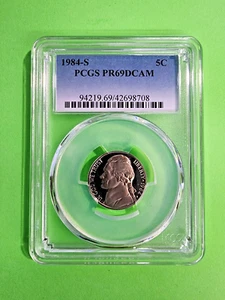 1984 S Jefferson Nickel Proof PCGS PF69 - Bild 1 von 2