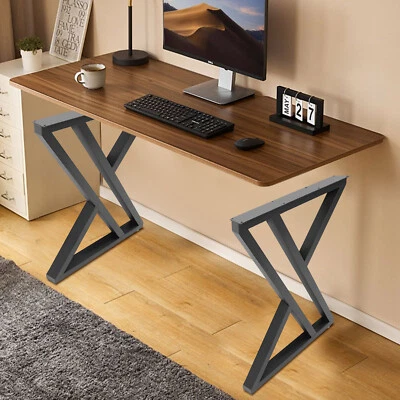 Patas de mesa de hierro modernas patas de escritorio en forma de X muebles de metal patas de mesa de comedor 2 piezas Foto 1 de 4