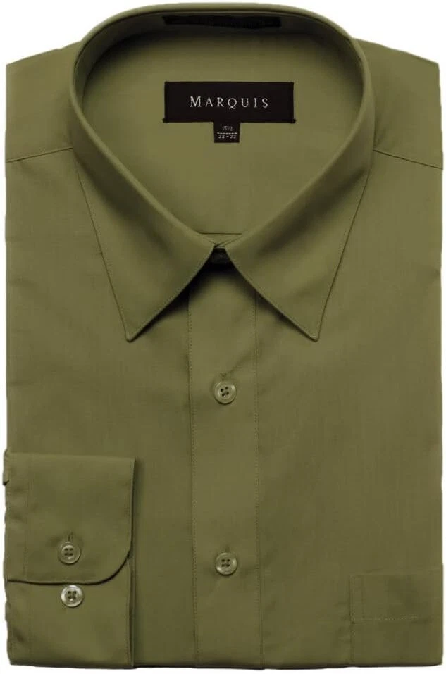 Camisa de vestir para hombre Marquis calce regular manga larga resistente a las arrugas mezcla de algodón Foto 1 de 1