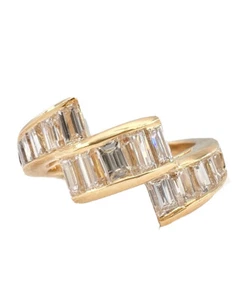 Henry Dunay 18K Yellow Gold VVS-VS 2.00ct Apprx Diamond Baguette Ring - Picture 1 of 11