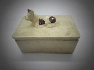 Antike Butterdose mit Biskuitabnutzung 19. Jahrhundert - Bild 1 von 4