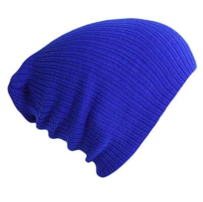 Gorro inverno malha lisa chapéu boné largo punho desleixado caveira chapéus esqui homens mulheres - Imagem 1 de 4