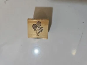 3 Luftballons Gummistempel Holz Halterung 1" x 1" Studio G Party gestreift gepunktet Mini - Bild 1 von 2