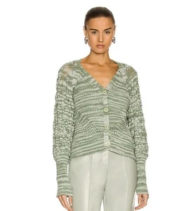 Jonathan Simkhai ADELLINE Rib Knit Cardigan Sweater Jade Green XS NWOT - Picture 1 of 10