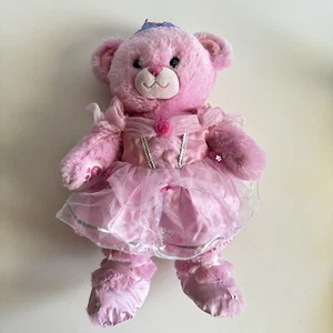 Disney Princesses Pink BAB Bear Plush Soft Stuffed Animal Toy Birthdate 08/14 - Picture 1 of 17