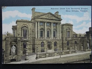 Norfolk NORWICH UNION LIFE INSURANCE SOCIETY Head Office c1910 Postcard - Picture 1 of 2
