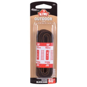 Cordones redondos para excursionistas Kiwi exteriores negros con arenisca 60 pulgadas - 1 par - Imagen 1 de 1