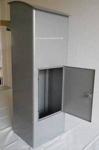 Buzón de paquetes XXL, aluminio blanco, extracción trasera, con kit de montaje para montaje en suelo - Imagen 1 de 8