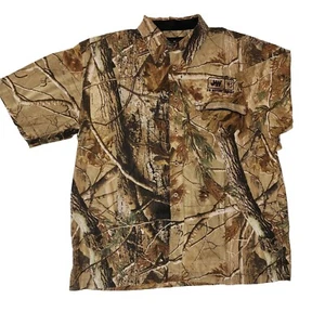 Walls RealTree Camo Sz L Short Sleeve Button Up Shirt Camouflage Hunting Vented - Picture 1 of 9