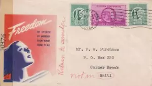 Salt Lake City, UT to Corner Brook, Haití, censurado, 1945, RTS (C1959) - Imagen 1 de 1