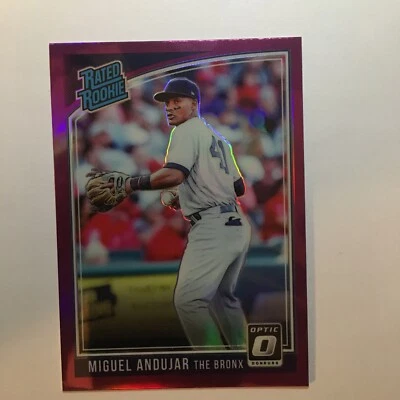 2018 Panini Donruss Optic Rated Variation Pink Prizm Miguel Andujar Rookie RC - Image 1 of 4