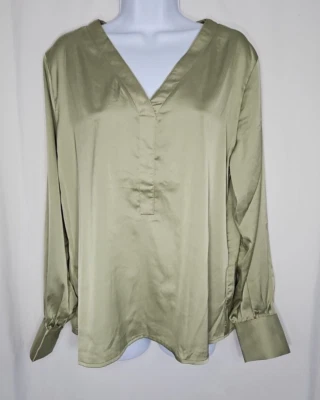 Blusa Pullover Para Mujer Ligera Verde Salvia Manga Larga Talla Grande Allegra K Foto 1 de 4