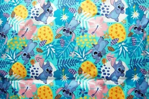 Cotton Fabric Lilo and Stitch "Stitch in the Jungle" Print-by the HALF YARD - Picture 1 of 4