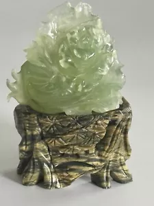 Chinese Hand Carved Wealth Cabbage Bowenite Soapstone Sculpture Vintage - Picture 1 of 21