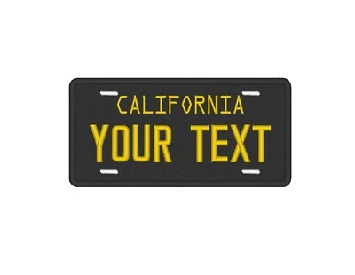 4" x 2"_Custom California Black Legacy License Plate Patch Sew on Patches NP-21 - Image 1 of 4