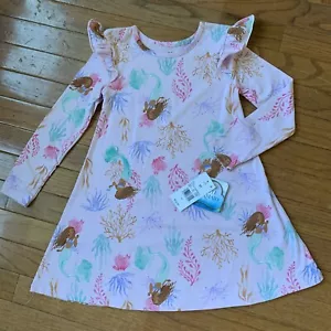 New Disney Pink The Little Mermaid Ariel Long Sleeve Dress Size 5T - Picture 1 of 7
