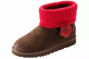 UGG KIDS MINI SOUTHERN BELLE BROWN SHEEPSKIN BOOTS SIZE US YOUTH 3/ EUR 33/ UK 2 - Picture 1 of 7