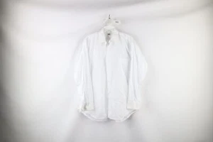 Vtg 50s Fruit of the Loom Mens 15.5 33 Sanforized Cotton Button Shirt White USA - Picture 1 of 10