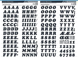 Letras de transferencia MECANORMA 97.60 CN #450 NEGRO COBRE TI. 15,7 mm - Imagen 1 de 2