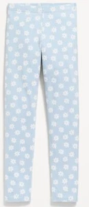 Girl's Large 10/12 Leggings Old Navy Blue Daisy Built in tough Full length - Picture 1 of 1