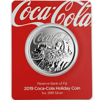 2019 1oz .999 Silver Coca-Cola® Holiday Coin - Limited Mintage Collectible #A465 - Image 1 of 4