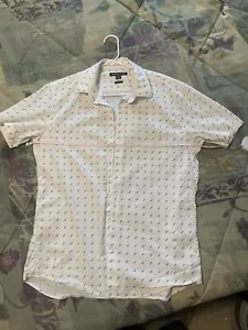 Michael Kors Men’s Slim Fit All Over Print Logo Button Up L - Picture 1 of 5