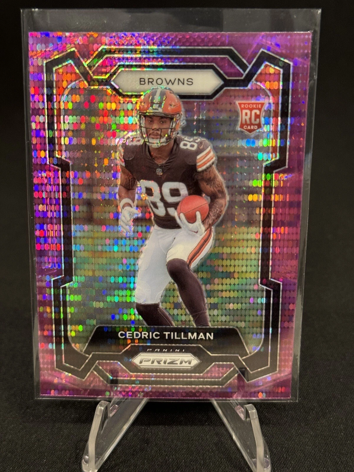 2023 Panini Prizm #321 Cedric Tillman RC Purple Pulsar