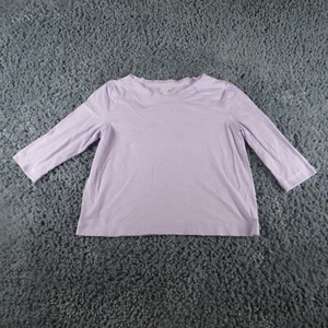 J Jill Shirt Womens Extra Large Purple V-Neck 3/4 Sleeve Tee - Foto 1 di 11