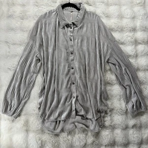 Free People Bluse Damen Größe L My Best Crinkled Velvet Oversized - Bild 1 von 9