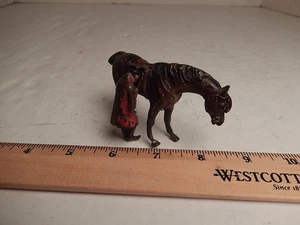 Vienna miniatura cavallo e fantino bronzo dipinto a freddo Austria - Foto 1 di 3