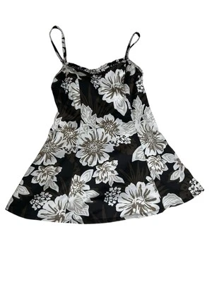 Gabar Vestido de Baño de Una Pieza Traje de Baño Talla 8 Negro Gris Floral Modestia Control Abdomen Foto 1 de 4