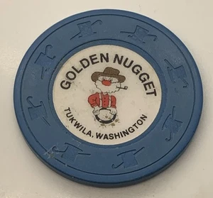 Golden Nugget Casino Tukwila Washington WA $1 Chip Card Room H&C cerrado 2015 - Imagen 1 de 3