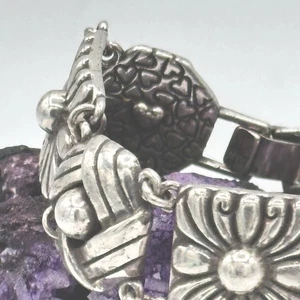 Brighton Silver Plated Bracelet – Vintage Floral Design, Adjustable 7” - Picture 1 of 12
