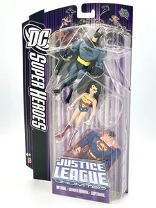 DC Super Heroes BATMAN WONDER WOMAN SUPERMAN Justice League Mattel 3-Pack 2007 - Picture 1 of 3