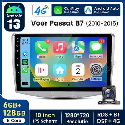 32+128GB Für VW Passat B6 B7 Cc Magotan Android 14 Autoradio CarPlay Nav GPS BT - Bild 1 von 4
