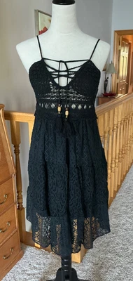 Woman’s FASHION black Crochet Dress Size M - Image 1 of 4