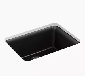 Fregadero de cocina KOHLER K-28001-CM1 Cairn Undermount 24”x18” negro mate cuenco individual - Imagen 1 de 4