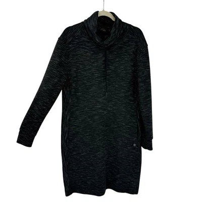 prAna Sunrise Midi Dress size Large Spacedye Gray Cowl neck Long Sleeve Gorpcore - Image 1 of 4