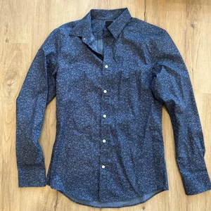 H&M Shirt Mens Small Blue Floral Button Down Long Sleeve Casual Lightweight - Bild 1 von 7