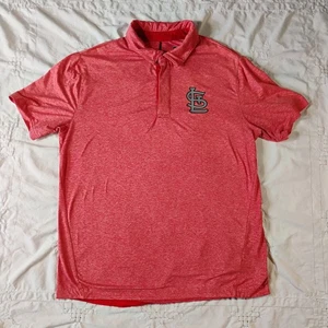 St. Louis Cardinals Men’s Shirt Size Large Genuine Merchandise Golf Polo MLB Red - Picture 1 of 10