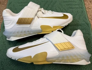 Nike Savaleos White Metallic Gold Men's Weightlifting Shoes CV5708-101 - Picture 1 of 5