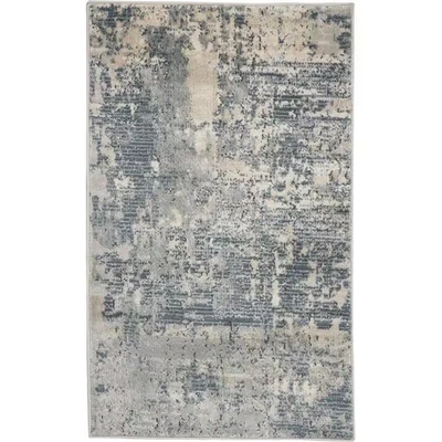 Felpudo Concerto gris/beige 2 pies X 4 pies Alfombra de borde contemporánea Foto 1 de 4