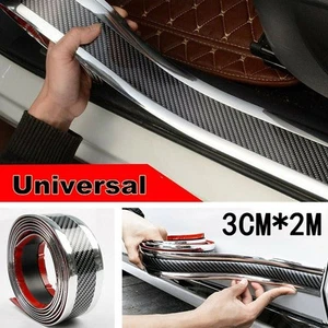 3CM*2M Car Door Sill Protector Carbon Fiber Moulding Strip Trim Front Bumper - Picture 1 of 12