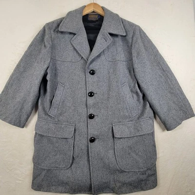 Pendleton Jacket Mens 46 Gray Coat 100% Pure Virgin Wool Adult Outdoors - Image 1 of 4
