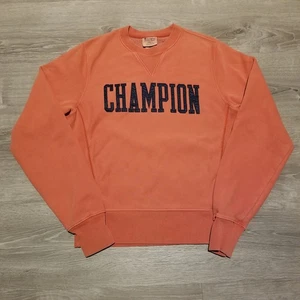 Vintage Champion Reverse Weave Sweatshirt pfirsich orange bestickt Erwachsene Small - Bild 1 von 7